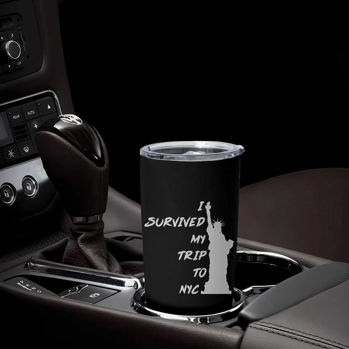 Funny New York City Travel Graphic Tumbler Cup I Survived My Trip To NYC