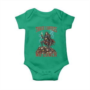 Funny Medieval Knight Worker Meme Baby Onesie Three Coffees No Lunch Valkyrie Coffee Lover