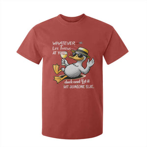 Whatever Life Throws At You Duck T Shirt For Kid Funny Sarcastic Quote TS12 Red Print Your Wear