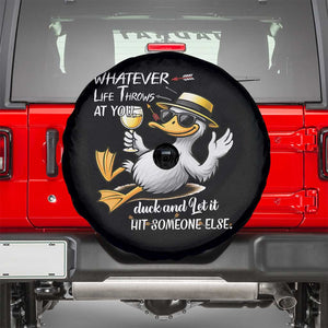 Whatever Life Throws At You Duck Spare Tire Cover Funny Sarcastic Quote TS12 Black Print Your Wear