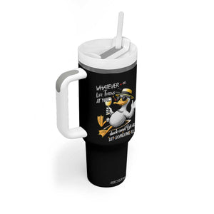 Whatever Life Throws At You Duck Tumbler With Handle Funny Sarcastic Quote TS12 Print Your Wear