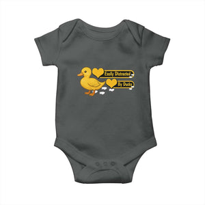 Funny Duck Lover Gift Baby Onesie Easily Distracted By Ducks TS12 Dark Heather Print Your Wear