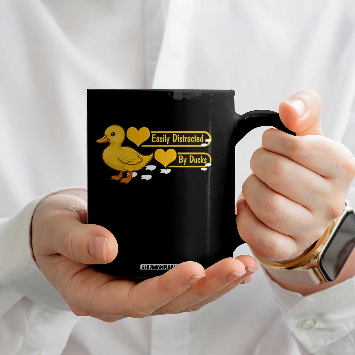 Funny Duck Lover Gift Coffee Mug Easily Distracted By Ducks TS12 Print Your Wear
