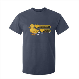 Funny Duck Lover Gift T Shirt For Kid Easily Distracted By Ducks TS12 Navy Print Your Wear