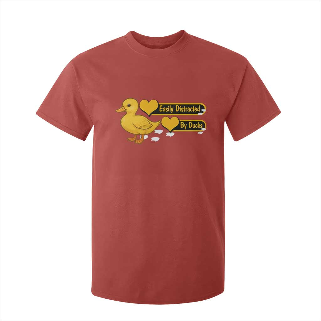 Funny Duck Lover Gift T Shirt For Kid Easily Distracted By Ducks TS12 Red Print Your Wear