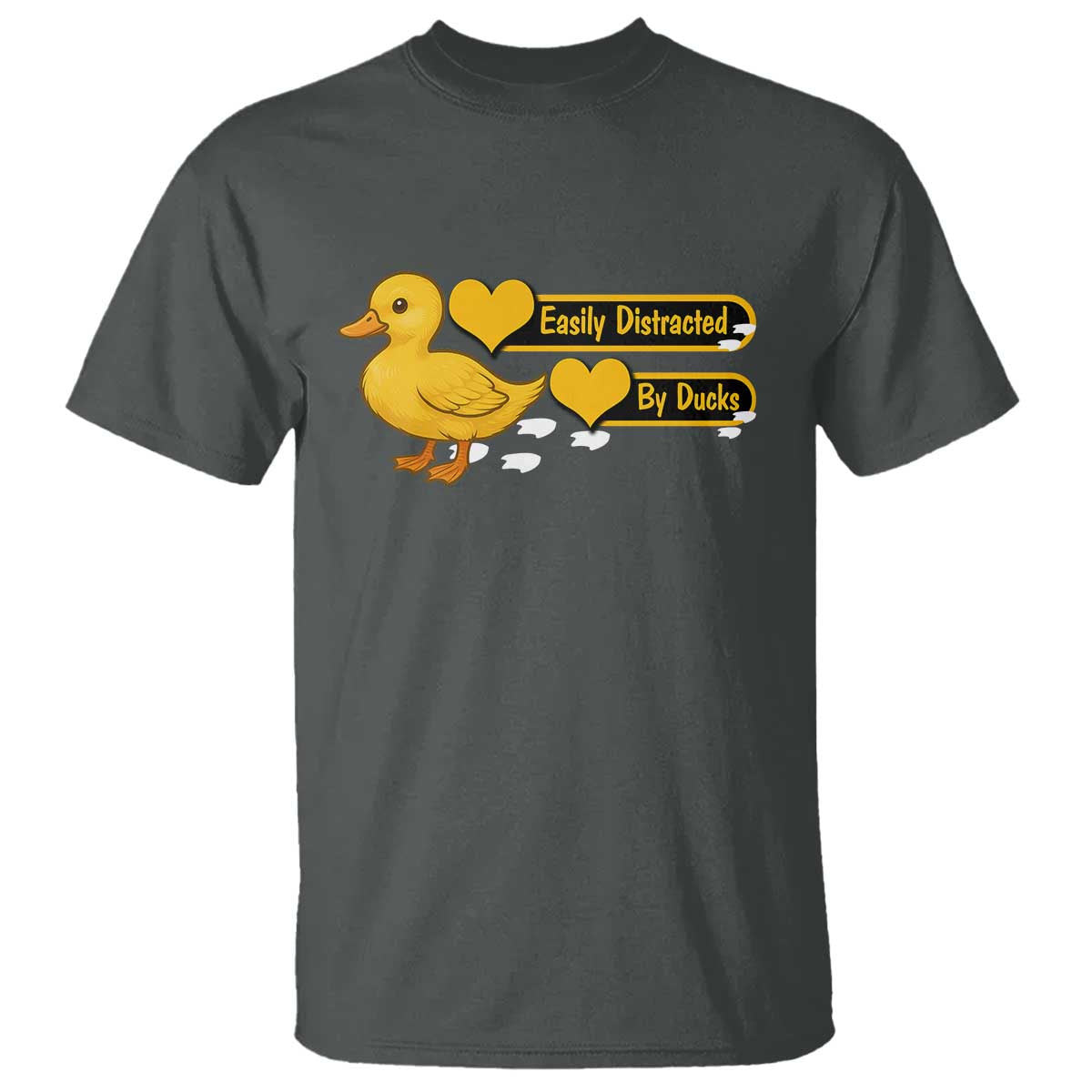 Funny Duck Lover Gift T Shirt Easily Distracted By Ducks TS12 Dark Heather Print Your Wear