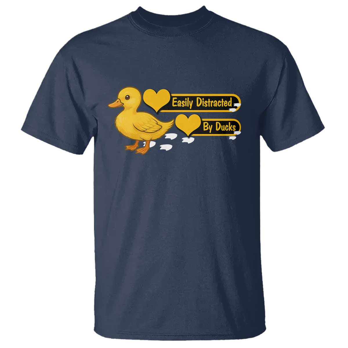 Funny Duck Lover Gift T Shirt Easily Distracted By Ducks TS12 Navy Print Your Wear