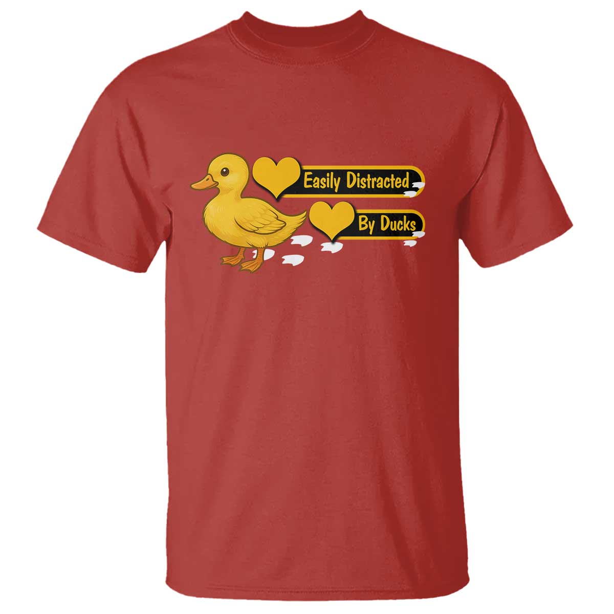 Funny Duck Lover Gift T Shirt Easily Distracted By Ducks TS12 Red Print Your Wear