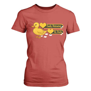 Funny Duck Lover Gift T Shirt For Women Easily Distracted By Ducks TS12 Red Print Your Wear