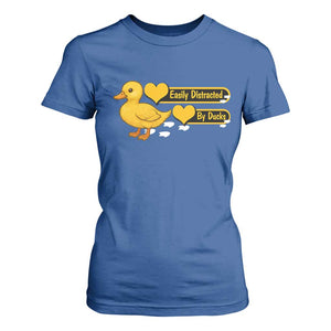 Funny Duck Lover Gift T Shirt For Women Easily Distracted By Ducks TS12 Royal Blue Print Your Wear