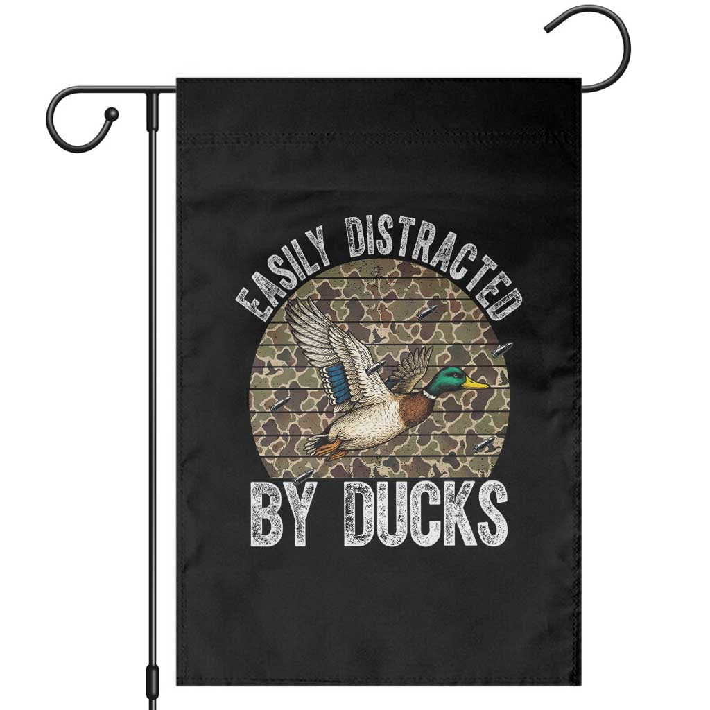 Duck Hunting Gift Garden Flag Easily Distracted By Ducks TS12 Black Print Your Wear