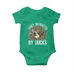 Duck Hunting Gift Baby Onesie Easily Distracted By Ducks TS12 Irish Green Print Your Wear