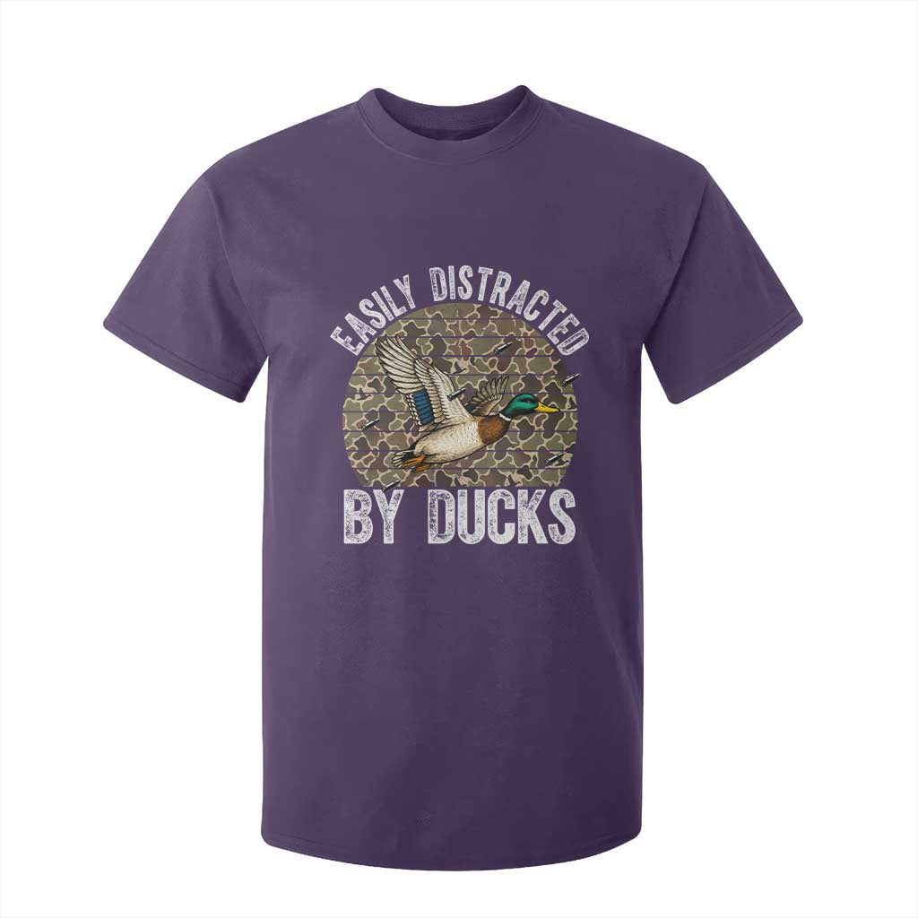 Duck Hunting Gift T Shirt For Kid Easily Distracted By Ducks TS12 Purple Print Your Wear