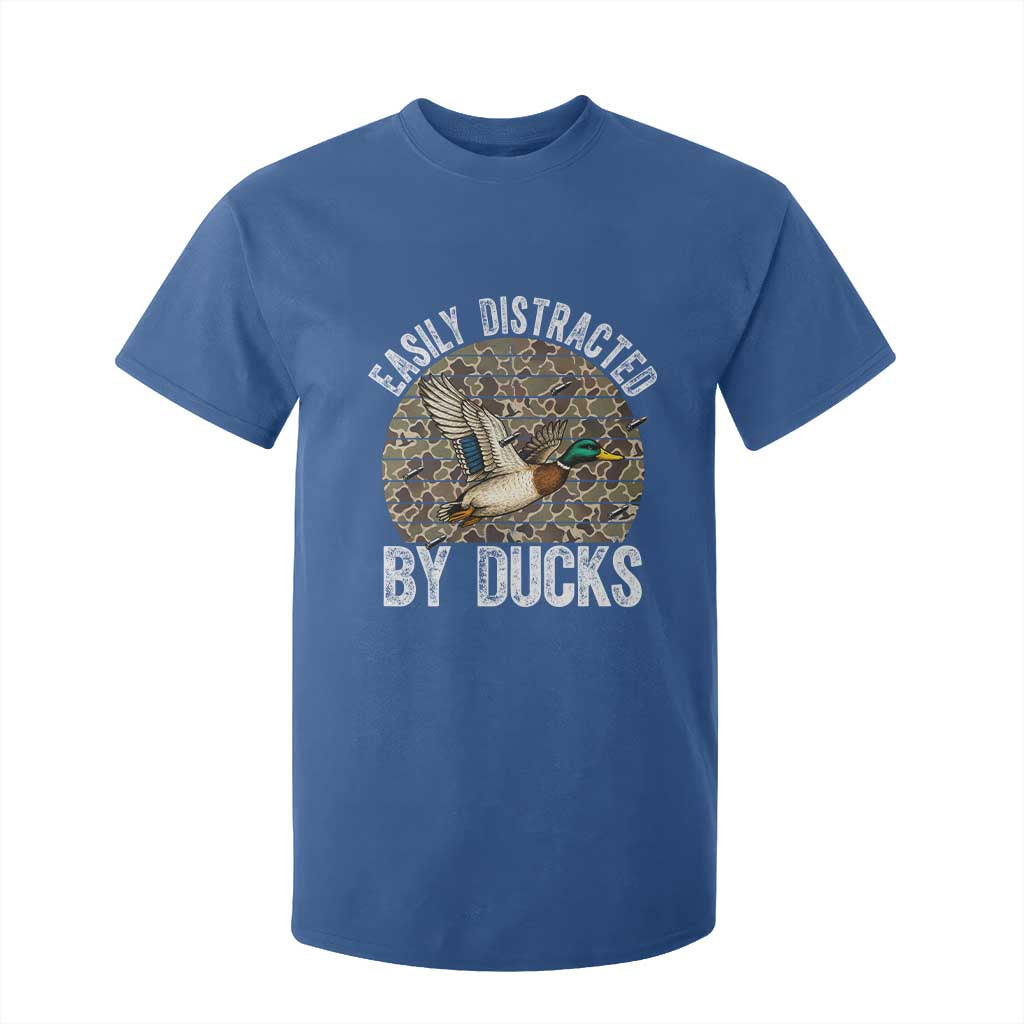 Duck Hunting Gift T Shirt For Kid Easily Distracted By Ducks TS12 Royal Blue Print Your Wear