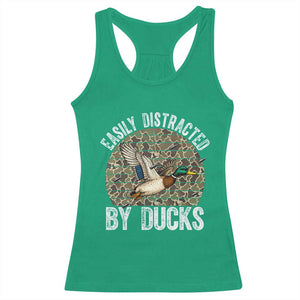 Duck Hunting Gift Racerback Tank Top Easily Distracted By Ducks TS12 Irish Green Print Your Wear