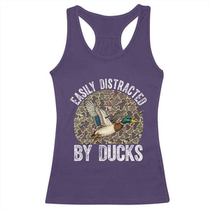 Duck Hunting Gift Racerback Tank Top Easily Distracted By Ducks TS12 Purple Print Your Wear