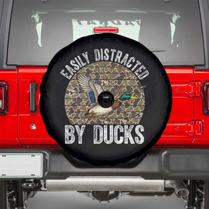 Duck Hunting Gift Spare Tire Cover Easily Distracted By Ducks TS12 Black Print Your Wear