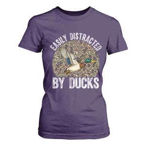 Duck Hunting Gift T Shirt For Women Easily Distracted By Ducks TS12 Purple Print Your Wear
