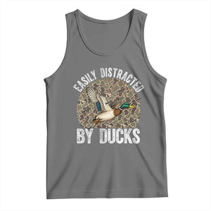 Duck Hunting Gift Tank Top Easily Distracted By Ducks TS12 Black Heather Print Your Wear