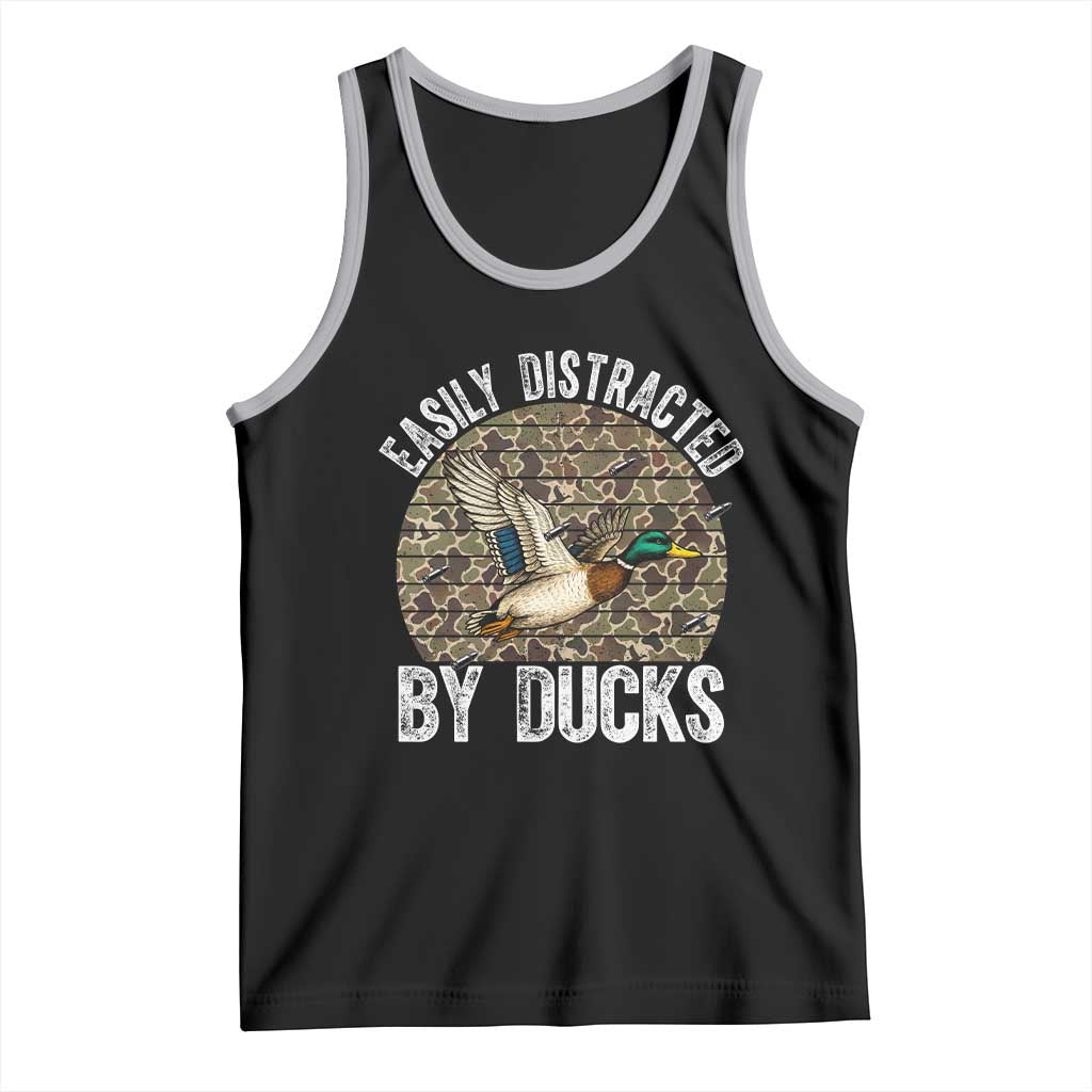 Duck Hunting Gift Tank Top Easily Distracted By Ducks TS12 Black Athletic Heather Print Your Wear