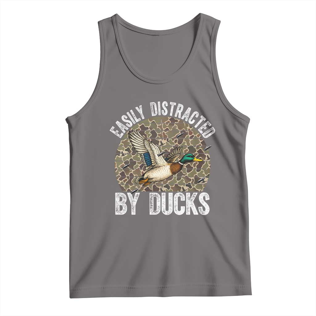 Duck Hunting Gift Tank Top Easily Distracted By Ducks TS12 Deep Heather Print Your Wear