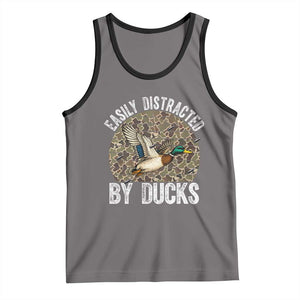 Duck Hunting Gift Tank Top Easily Distracted By Ducks TS12 Deep Heather Black Print Your Wear