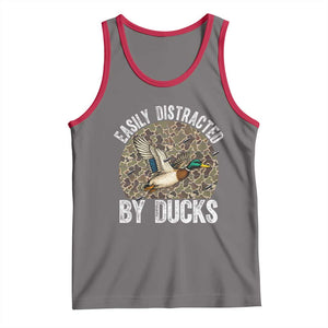 Duck Hunting Gift Tank Top Easily Distracted By Ducks TS12 Deep Heather Red Print Your Wear