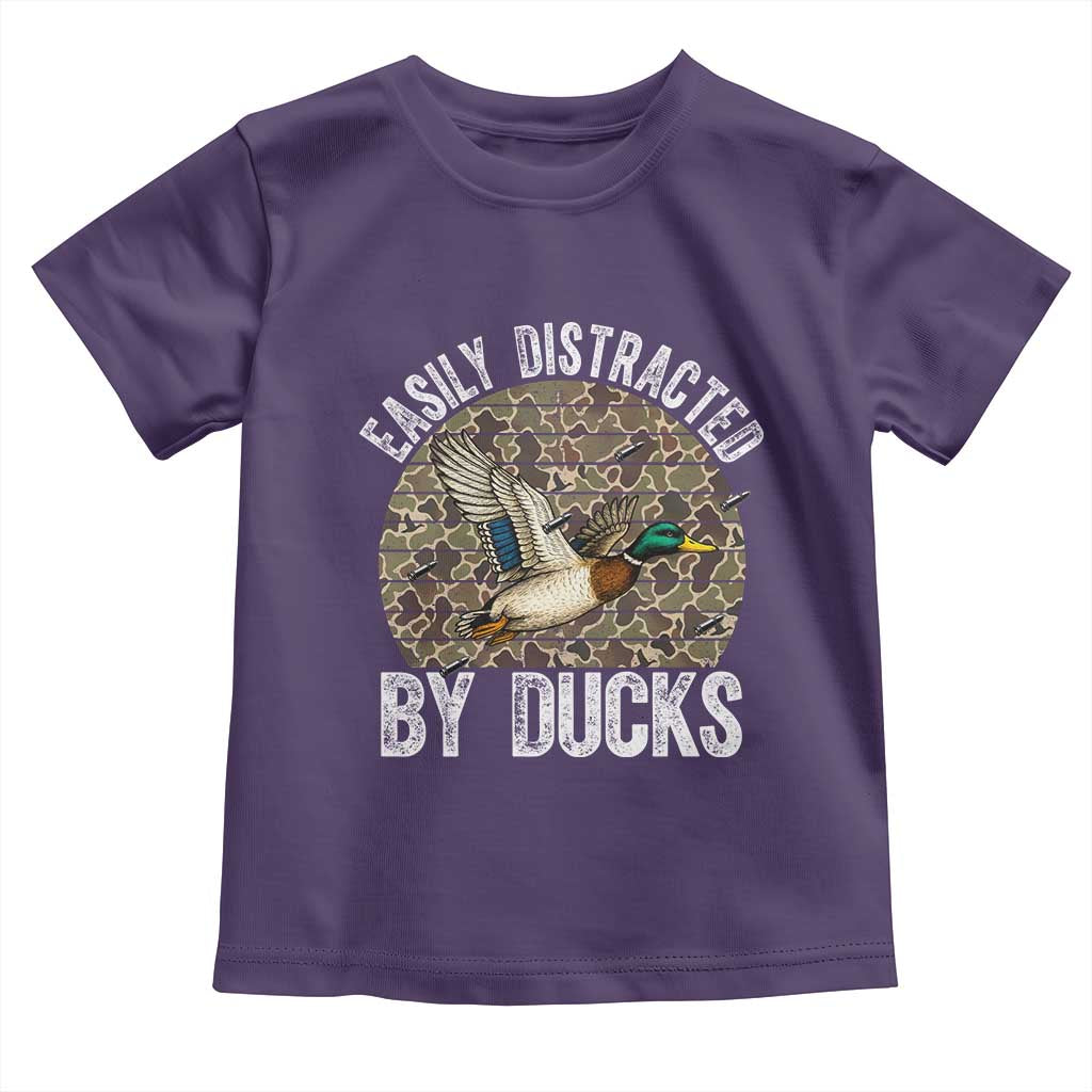 Duck Hunting Gift Toddler T Shirt Easily Distracted By Ducks TS12 Purple Print Your Wear