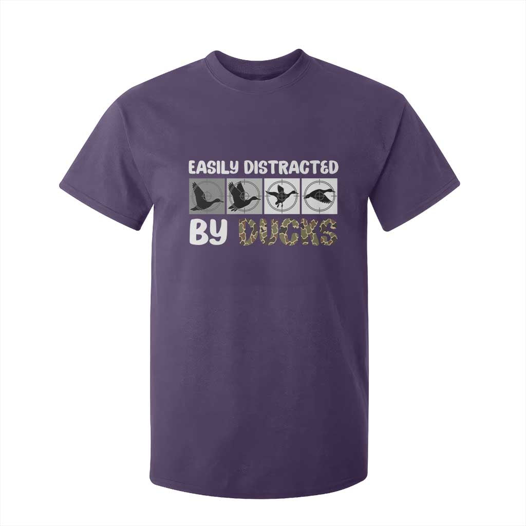 Funny Hunting Gift T Shirt For Kid Easily Distracted By Ducks Outdoor Lover TS12 Purple Print Your Wear
