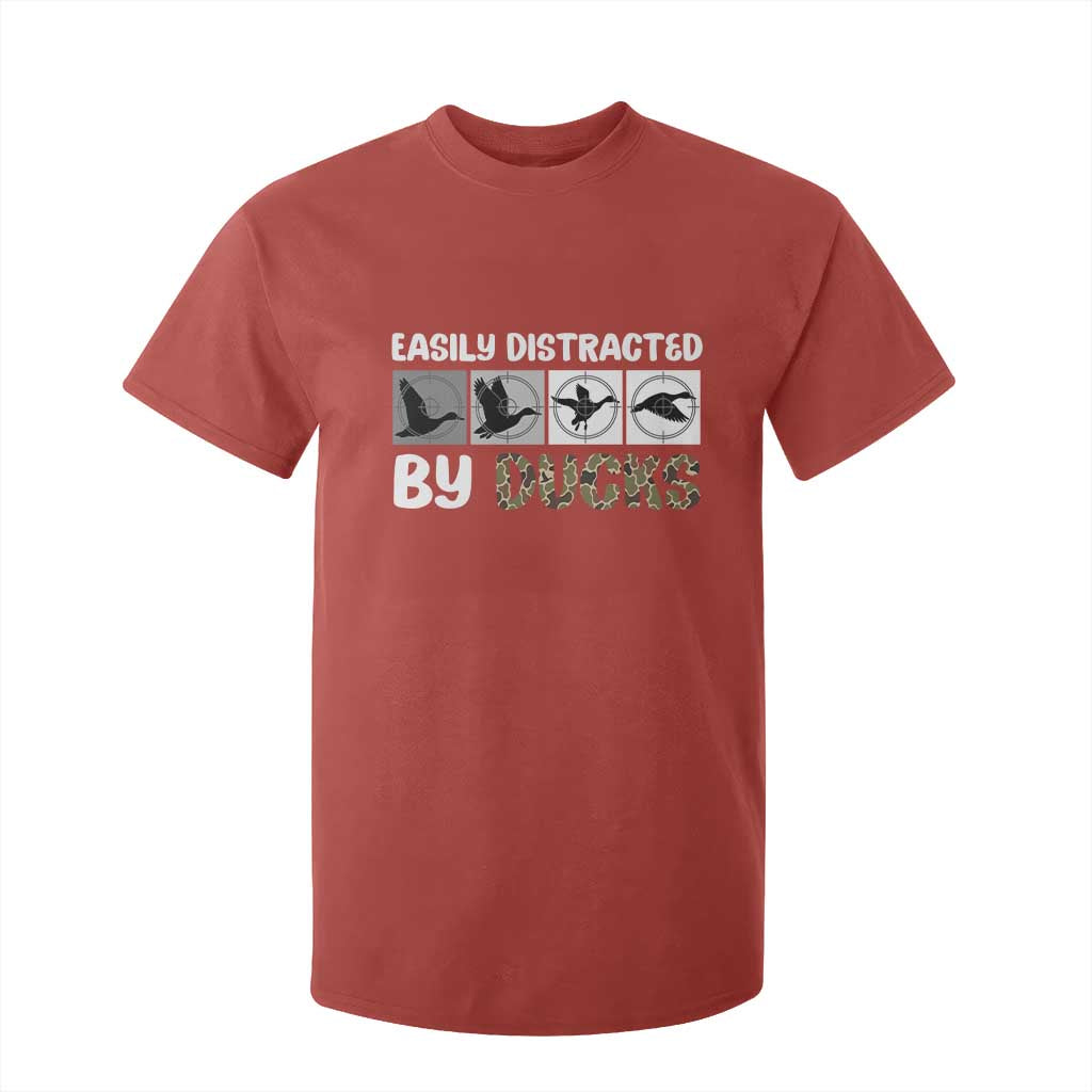 Funny Hunting Gift T Shirt For Kid Easily Distracted By Ducks Outdoor Lover TS12 Red Print Your Wear