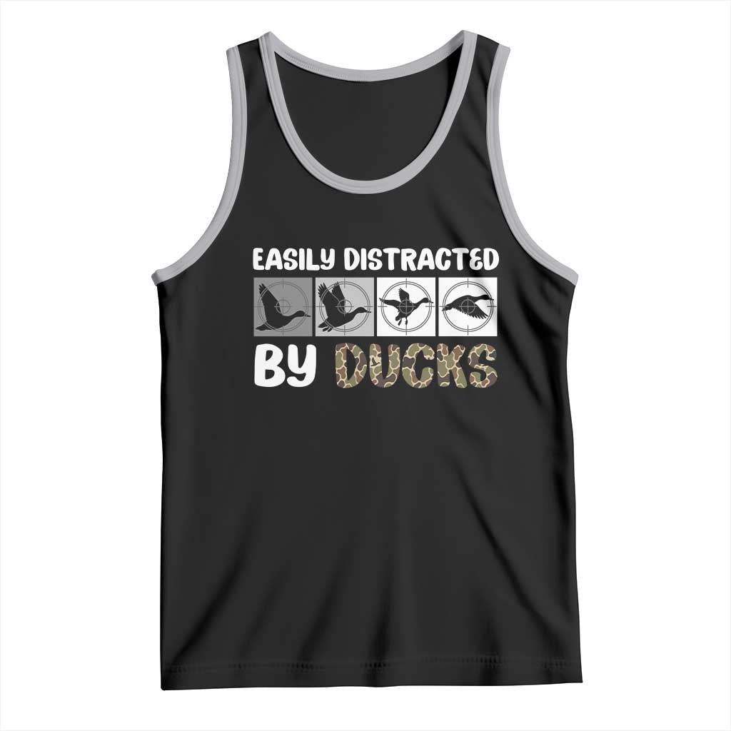 Funny Hunting Gift Tank Top Easily Distracted By Ducks Outdoor Lover TS12 Black Athletic Heather Print Your Wear