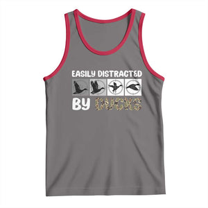 Funny Hunting Gift Tank Top Easily Distracted By Ducks Outdoor Lover TS12 Deep Heather Red Print Your Wear