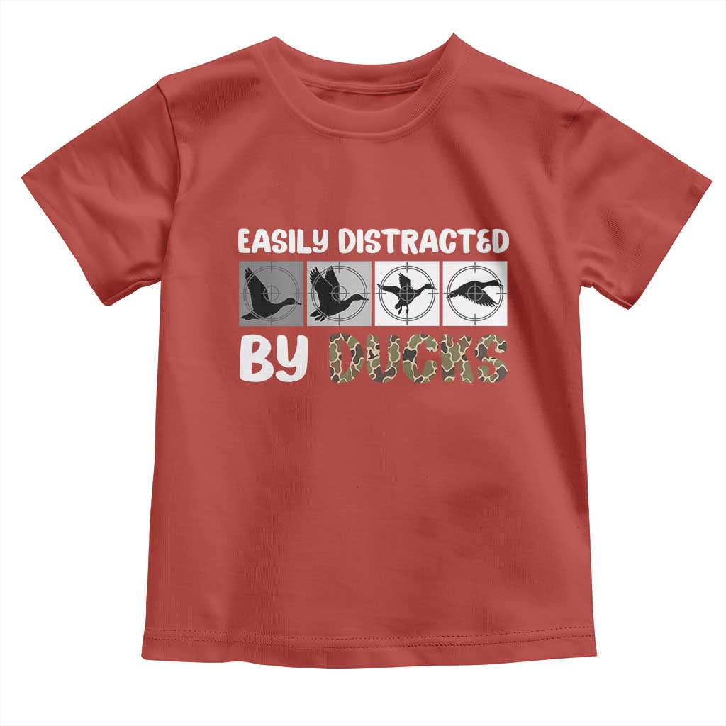 Funny Hunting Gift Toddler T Shirt Easily Distracted By Ducks Outdoor Lover TS12 Red Print Your Wear