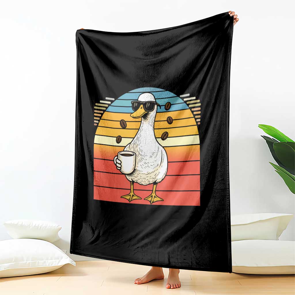 Funny Duck Drinking Throw Blanket Coffee Lover Gift TS12 Print Your Wear