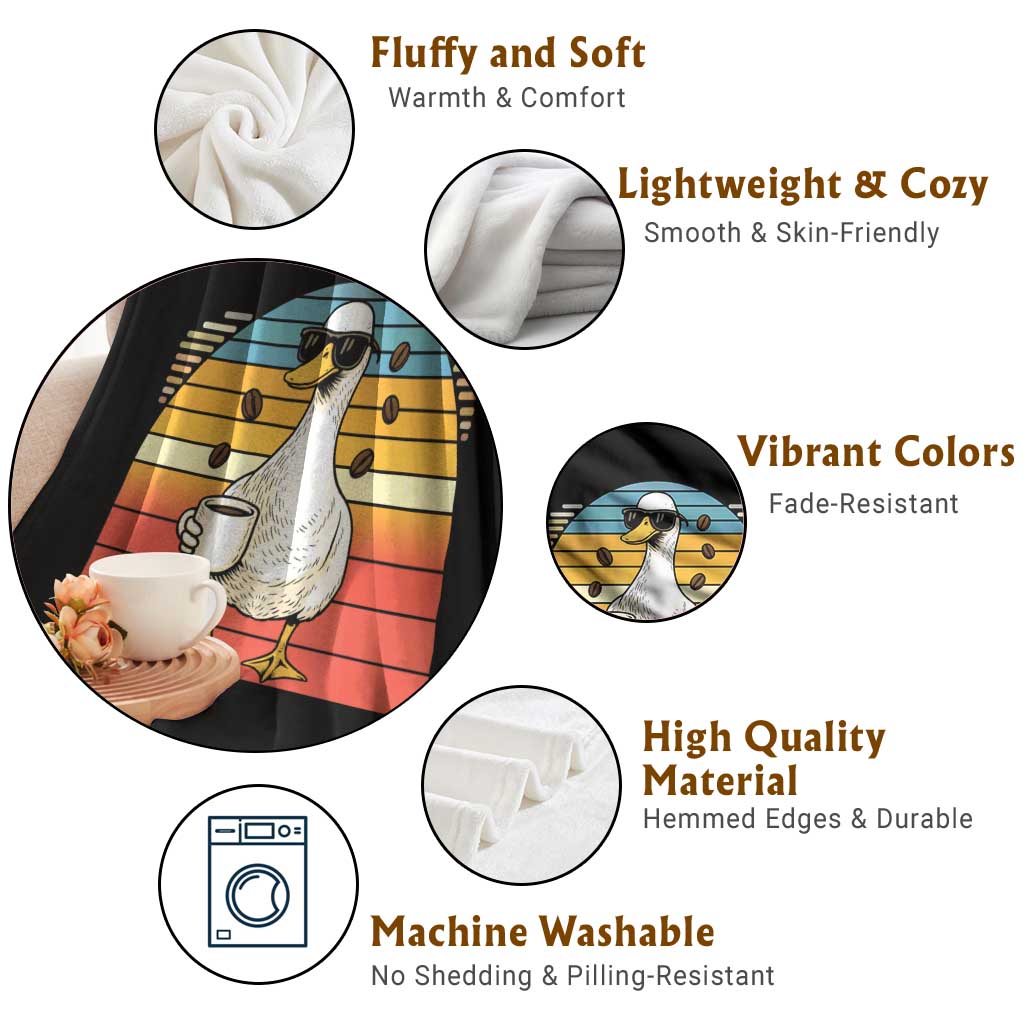 Funny Duck Drinking Throw Blanket Coffee Lover Gift TS12 Print Your Wear