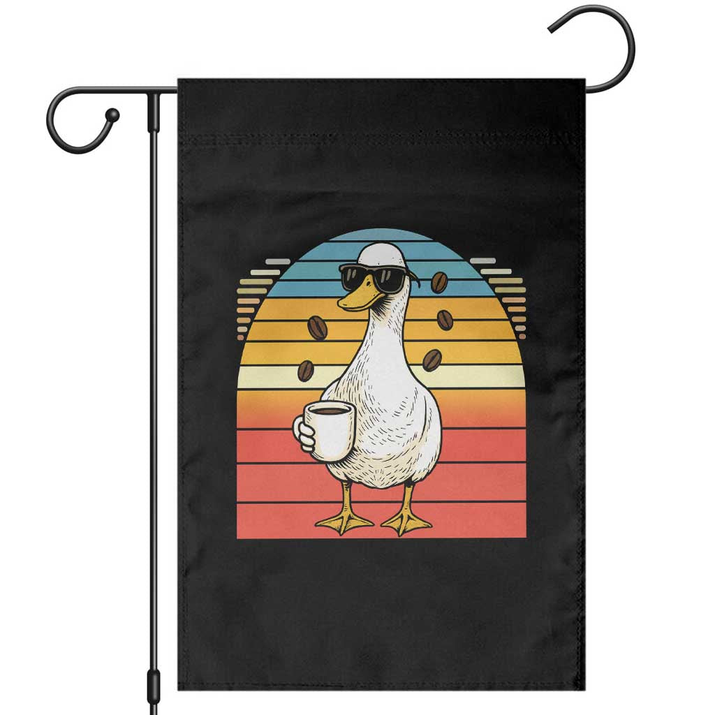 Funny Duck Drinking Garden Flag Coffee Lover Gift TS12 Black Print Your Wear