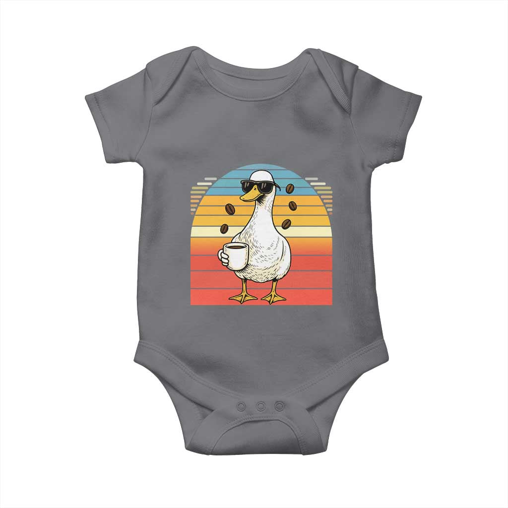 Funny Duck Drinking Baby Onesie Coffee Lover Gift TS12 Charcoal Print Your Wear