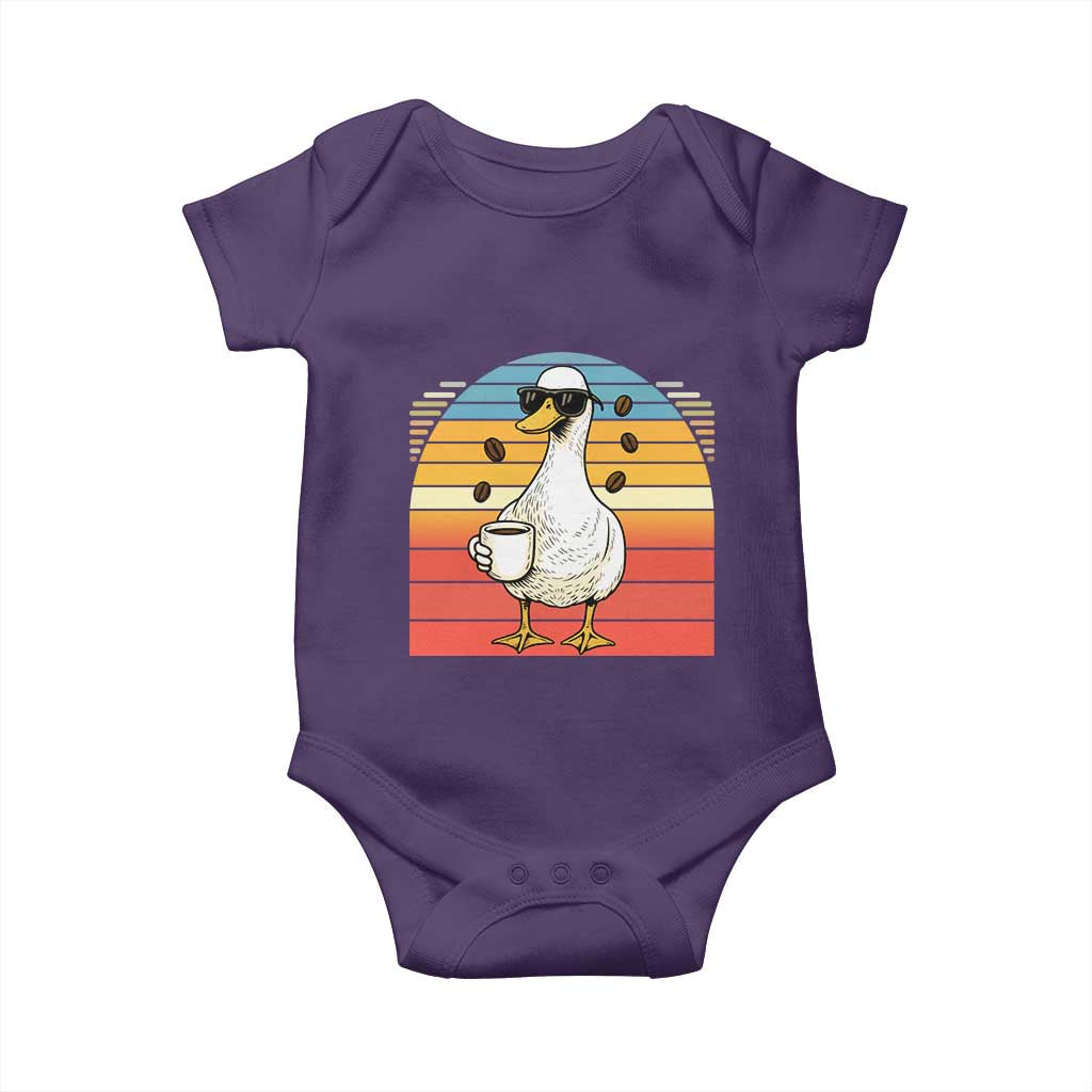 Funny Duck Drinking Baby Onesie Coffee Lover Gift TS12 Purple Print Your Wear