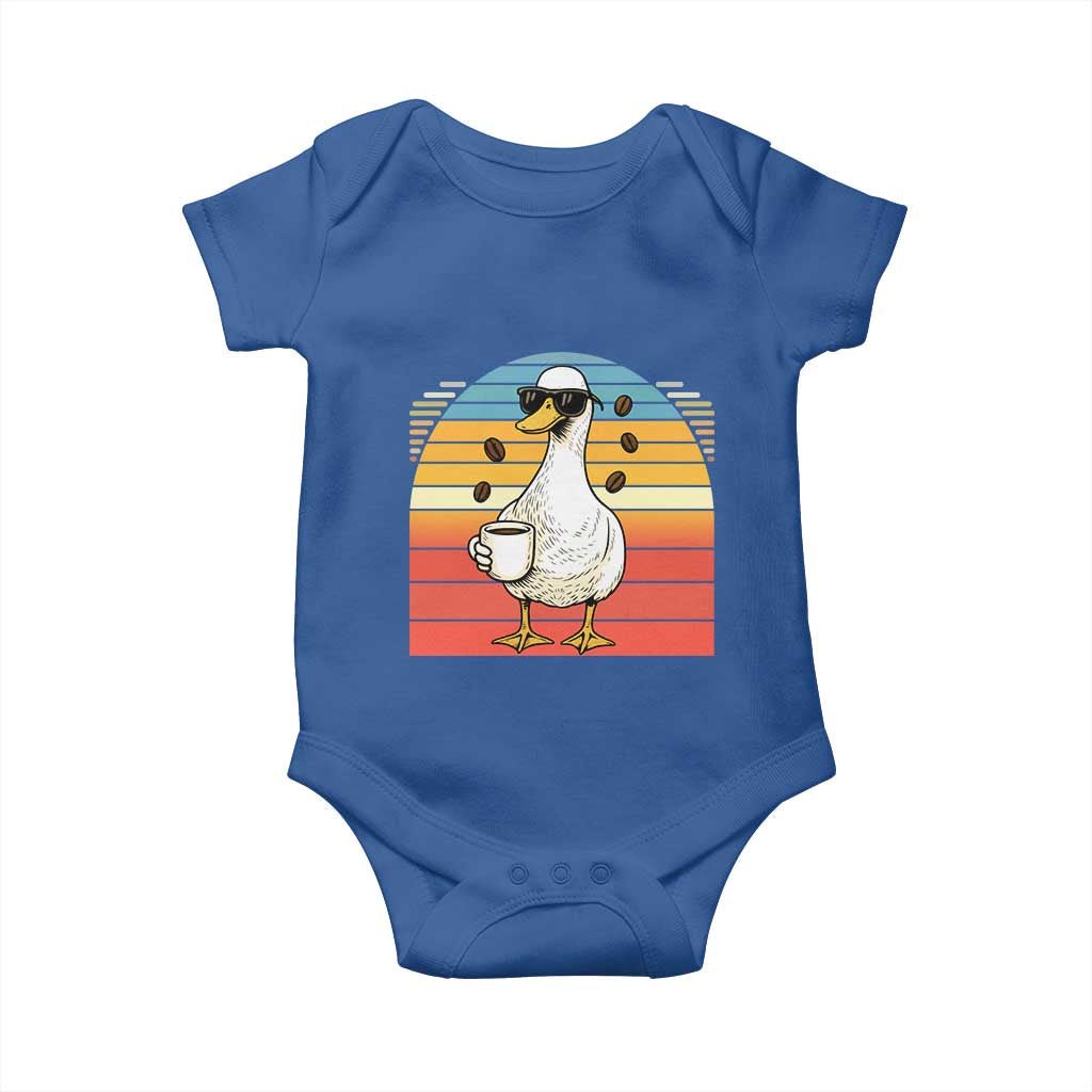 Funny Duck Drinking Baby Onesie Coffee Lover Gift TS12 Royal Blue Print Your Wear