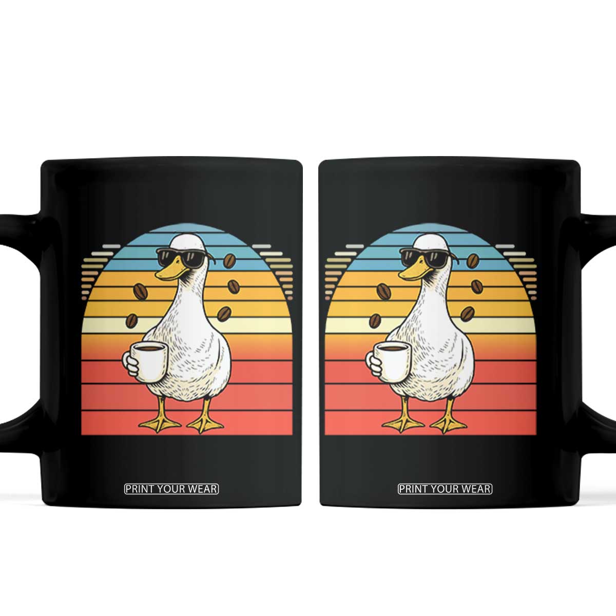 Funny Duck Drinking Coffee Mug Coffee Lover Gift TS12 Black Print Your Wear