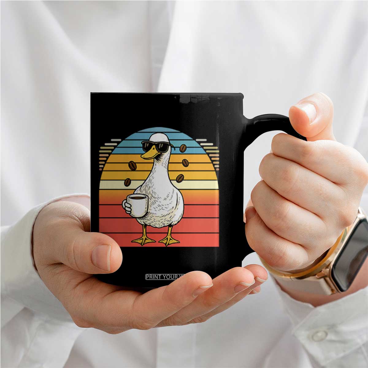 Funny Duck Drinking Coffee Mug Coffee Lover Gift TS12 Print Your Wear