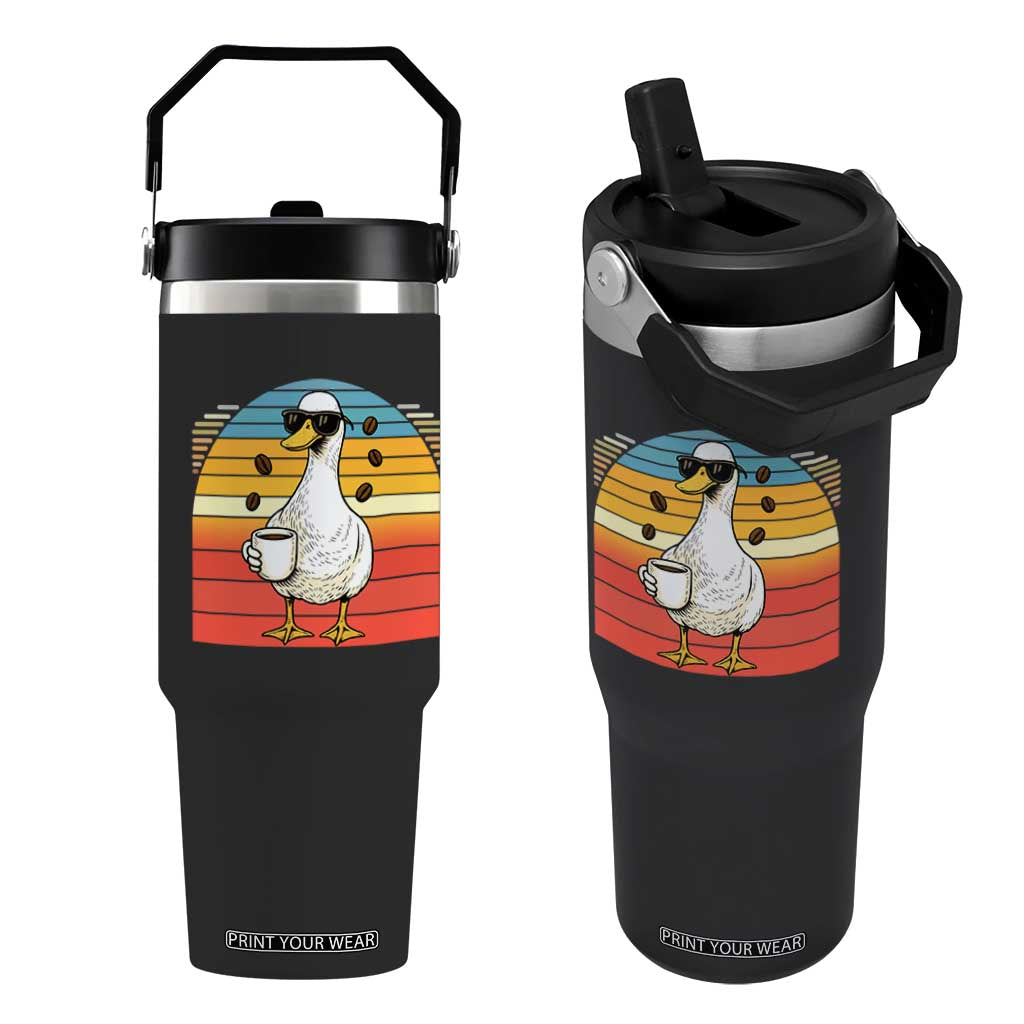 Funny Duck Drinking Flip Straw Tumbler Coffee Lover Gift TS12 One Size: 30 oz Black Print Your Wear