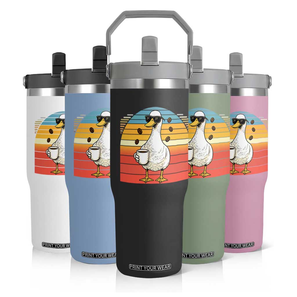 Funny Duck Drinking Flip Straw Tumbler Coffee Lover Gift TS12 Print Your Wear
