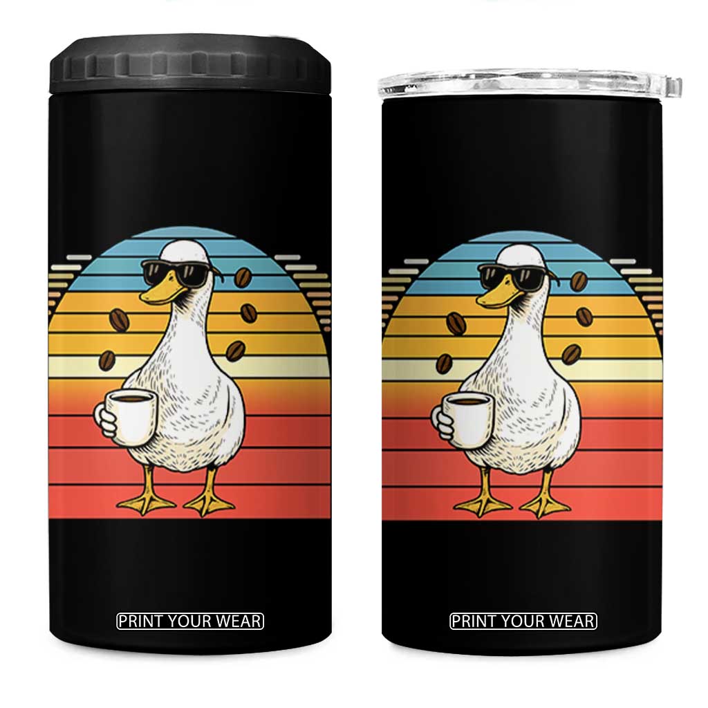 Funny Duck Drinking 4 in 1 Can Cooler Tumbler Coffee Lover Gift TS12 One Size: 16 oz Black Print Your Wear