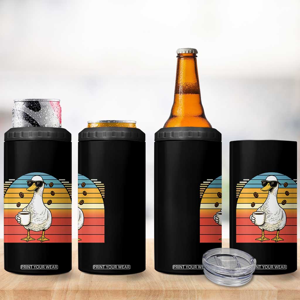 Funny Duck Drinking 4 in 1 Can Cooler Tumbler Coffee Lover Gift TS12 Print Your Wear