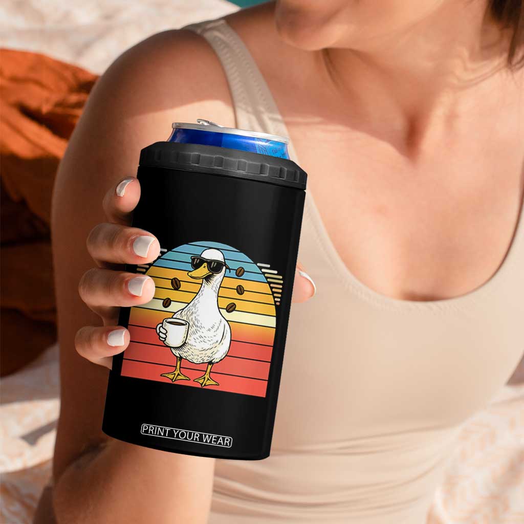 Funny Duck Drinking 4 in 1 Can Cooler Tumbler Coffee Lover Gift TS12 Print Your Wear