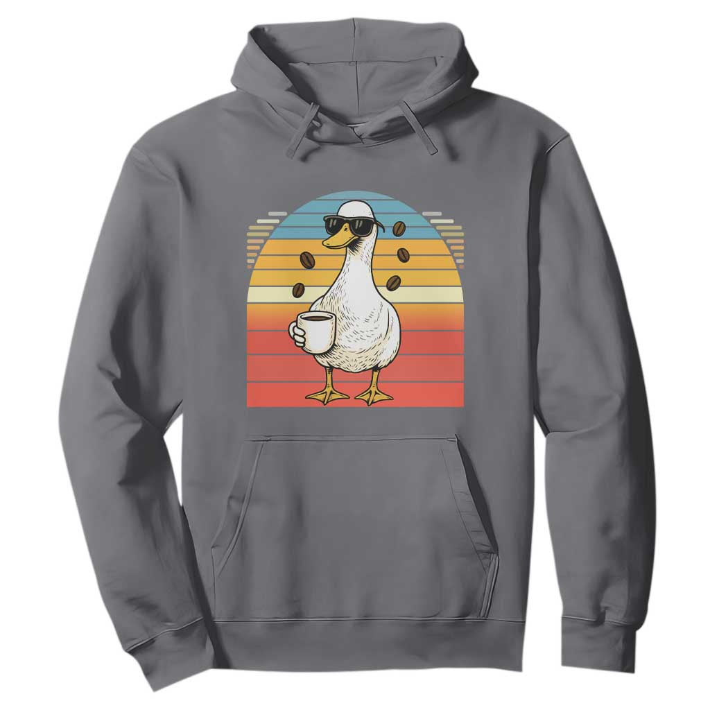 Funny Duck Drinking Hoodie Coffee Lover Gift TS12 Charcoal Print Your Wear