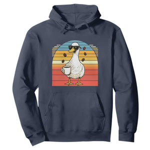 Funny Duck Drinking Hoodie Coffee Lover Gift TS12 Navy Print Your Wear