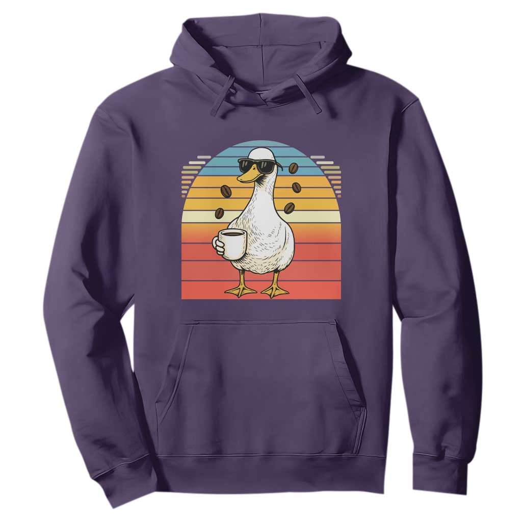 Funny Duck Drinking Hoodie Coffee Lover Gift TS12 Purple Print Your Wear