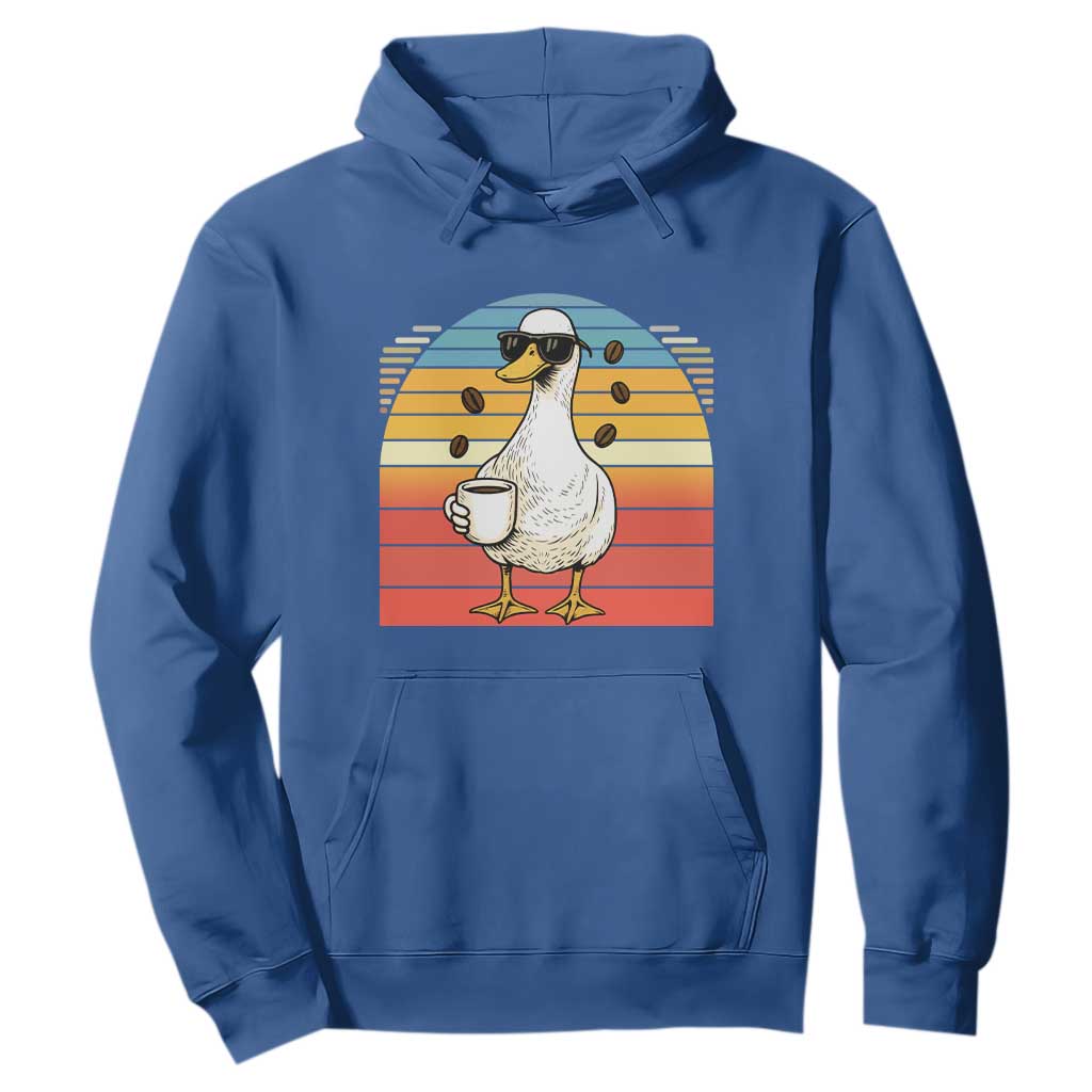 Funny Duck Drinking Hoodie Coffee Lover Gift TS12 Royal Blue Print Your Wear
